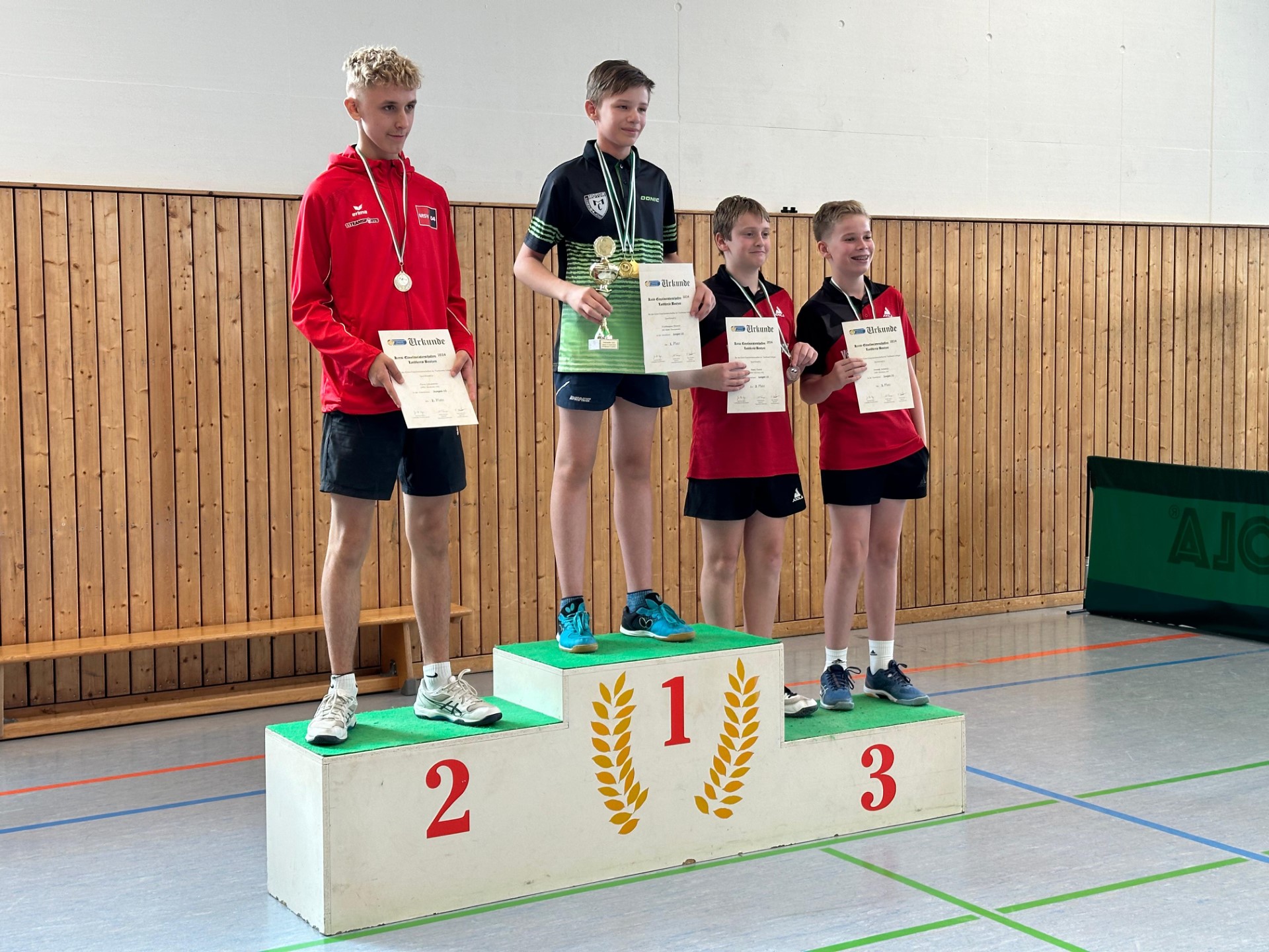 Siegerehrung der Jugend 15 - Jungen Einzel - Foto von Ines Mietzsch