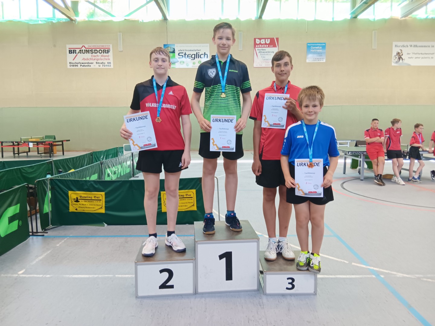 Die Siegerehrung der Jugend 15 im Einzel bei den Jungen - Foto von Ines Mietzsch