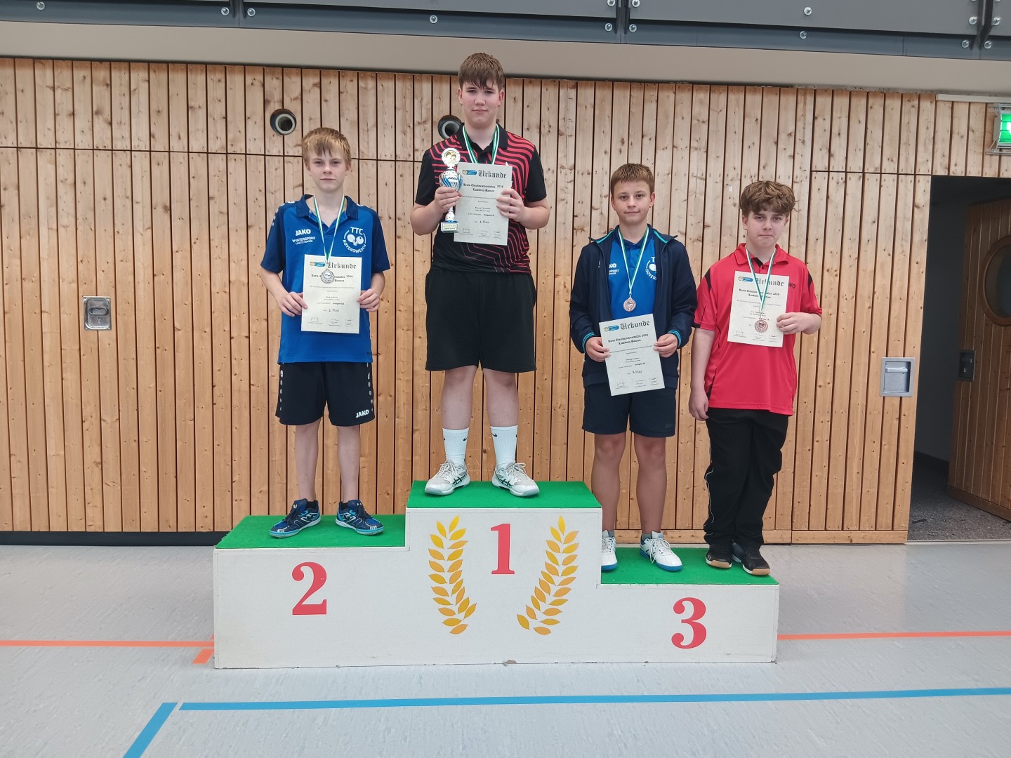 Kreiseinzelmeisterschaften 2026 - Siegerehrung der Jugend 15 - Jungen Einzel - Foto von Ines Mietzsch