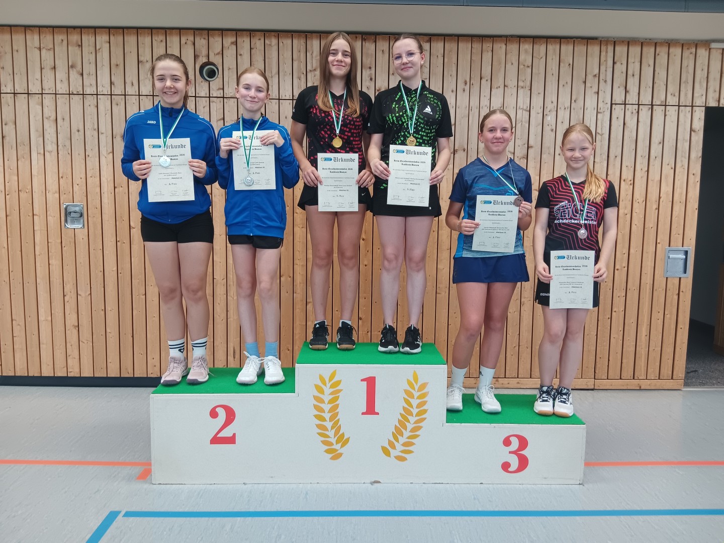 Kreiseinzelmeisterschaften 2026 - Siegerehrung der Jugend 15 - Mädchen Doppel - Foto von Ines Mietzsch